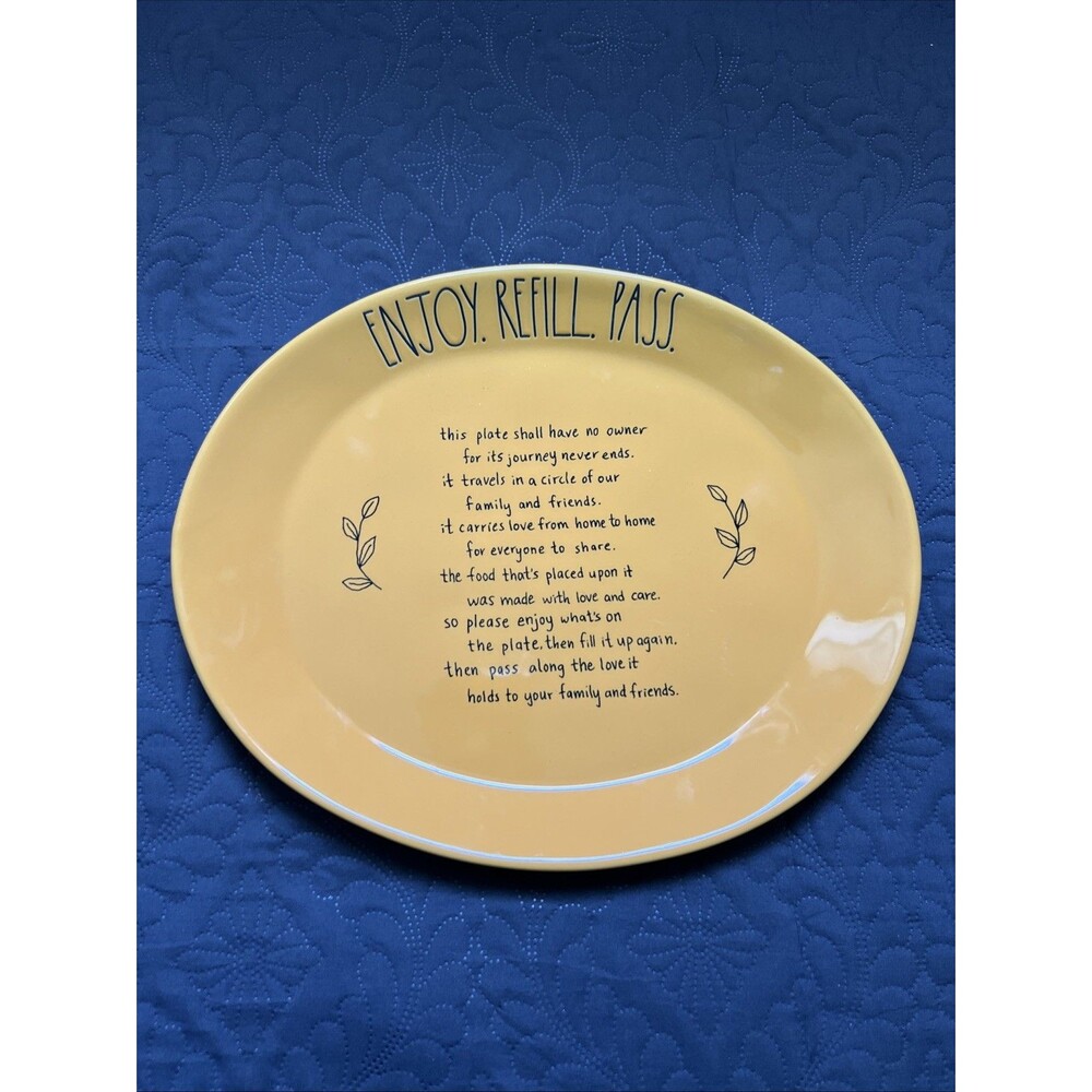 Rae Dunn ENJOY. REFILL.PASS. Platter Plate Thanksgiving Fall Holidays Farmhouse
